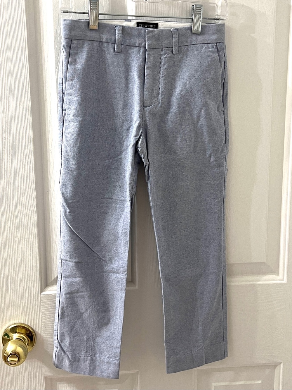 Crewcuts Boys' Thompson Chino Pants Oxford Blue Cotton Sz 6 Adj Waist